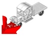 HOn3 Model TT Railtruck Flatbed Body A 3d printed Shown with Snow Plow mounted