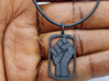 Power Dog Tag (Right Hand) 3d printed Matte Black Steel