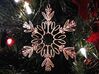 Celia metal snowflake ornament 3d printed 14k gold plated brass