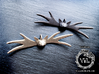JACK Bow Pendant ⛧ VIL ⛧ 3d printed Polished Bronzed-Silver Steel & Matte Black Steel