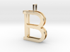 letter B monogram pendant 3d printed 14k Gold Plated Brass