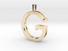 letter G monogram pendant 3d printed 14k Gold Plated Brass