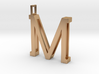 letter M monogram pendant 3d printed Polished Bronze