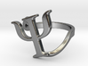 Twisted psychology silver ring 3d printed 