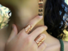 Lace Skin S Ring  (Silver or Gold plated) 3d printed Lace Collection - Rose gold plated