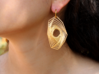 Swirl Volute earrings 3d printed Volute earrings - Polished Gold Steel