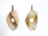 Swirl Volute earrings 3d printed Volute earrings - Polished Gold Steel