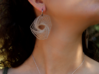 Swirl Earrings 3d printed Swirl Earrings - Polished Bronzed-Silver Steel