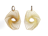 Swirl Earrings 3d printed Swirl Earrings - Polished Gold Steel 