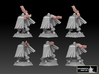 Weaponswapper Series: Revolvers 3d printed PLEASE NOTE: Model only includes weapons highlighted in red. The adventurer and base is only included to provide context, and is not part of this model. Read description for further info.