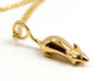 Mouse Pendant - Science Jewelry 3d printed Mouse Pendant in 14K gold plated brass