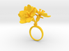 Ring with three large flowers of the Apple 3d printed 