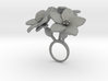 Ring with three large flowers of the Melon 3d printed 
