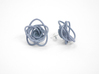 Sprouted Spirals Earrings (Studs) 3d printed Custom Dyed Color (Azurite)