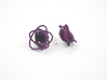 Sprouted Spirals Earrings (Studs) 3d printed Custom Dyed Color (Eggplant)