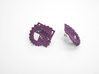 Arithmetic Earrings (Studs) 3d printed Custom Dyed Color (Eggplant)