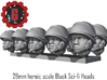 28mm Heroic Scale black Scifi helmet 3d printed 