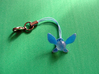 Zelda Navi Fairy Charm 3d printed painted blue and attached to cell phone lanyard
