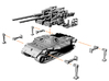 1/144 E100 128mm Flak Zwilling Ausf A 3d printed Chassis Assembly Instruction