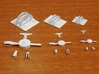 Brass 1:32 Scale W. G. Bagnall point lever 3d printed Components in three scales before assembly