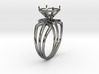 Enneper Curve Triple Ring + Voronoi Gem Setting 3d printed 