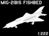 1:222 Scale MiG-21bis Fishbed (Clean, Deployed) 3d printed 