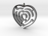 Heart maze pendant 3d printed 