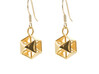 Vector Equilibrium Earrings 3d printed Vector Equilibrium Earrings - Gold Plated Brass
