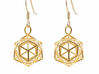 Conscious Crystal Earrings 3d printed Conscious Crystal Earrings - Gold Plated Brass