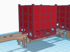 1/64th Sand delivery chassis trailer for fracking  3d printed shown loaded with Sandbox Boxes