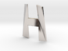 Distorted letter H no rings 3d printed 