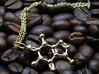 Caffeine Pendant - Molecular Jewelry 3d printed Caffeine Pendant in 14K rose gold plated brass