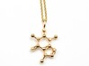 Caffeine Pendant - Molecular Jewelry 3d printed Caffeine Pendant in 14K rose gold plated brass