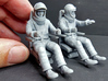 SPACE 2999 1/24 PILOTS W HEAD ON HELMETS W SEATS  3d printed Pilots with grey primer.