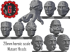 28mm heroic scale mutant heads 3d printed 