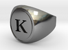 Classic Signet Ring - Letter K (ALL SIZES) 3d printed 