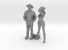 HO Scale Cowboy and Cowgirl 3d printed This is a render not a picture