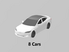 Tesla Model S (x8) 1/500 3d printed 