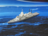 Hunter-class frigate, 1/1800 3d printed Painted Prototype