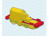 N Gauge Barclay 0-6-0 Saddle Tank 3d printed Remove the areas in RED front the N-Drive chassis.