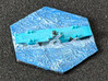 UK carrier WW2 warship hex counter 3d printed Painted Makerbot print of the British aircraft carrier ship hex tile