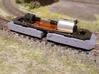 N Gauge Clayton CBD90 Class 18 Shunter 3d printed Kato 11-105 chassis with motor/PCB glued to footplate and side walls removed. 