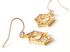 Plant Cell Earrings - Science Jewelry 3d printed Plant Cell Earrings in 14K gold plated brass