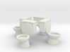 HO/OO Standard Toilet set of 4 3d printed 