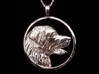Leonberger Head Pendant - side profile 3d printed Sterling Silver