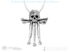Human Skull Pendant Jewelry Crossbones Vertical 3d printed 
