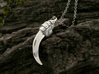 Raven Claw Talon Pendant 3d printed Raven talon necklace in antique silver