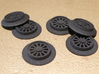 Brick RC Train Wheel Set, Spoked 3d printed Because they're 3D-printed, these wheels aren't as smooth or as shiny as official ABS-molded counterparts-- but they look surprisingly good in service.
