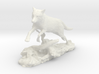 Animal wolf jumps over tree trunk 3d printed 