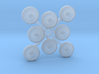 1968-69 Ford hubcaps, 2 sets, 1:25 3d printed 